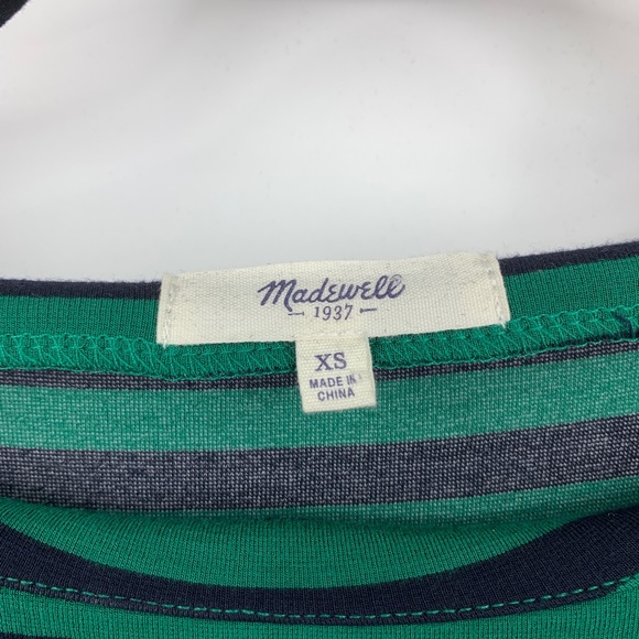 Madewell XS Stripeturn Ponte Peplum Top‎ knit green - Picture 4 of 5